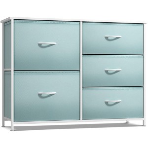 Sorbus  Dresser with 5 Drawers - Storage Chest Organizer with Steel Frame, Wood Top, Handles, Fabric Bins - 1 of 4