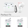 BONGEEK AirPods Pro Case Cover,Soft Silicone Protective Cases Cover Skin for Apple AirPod Pro 2 Charging Case Keychain Front LED Visible,White - 2 of 4