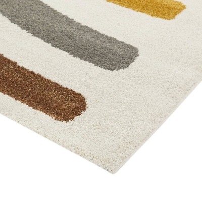 Gold and Gray Synthetic Rectangular Kids' Rug, 4' x 6'