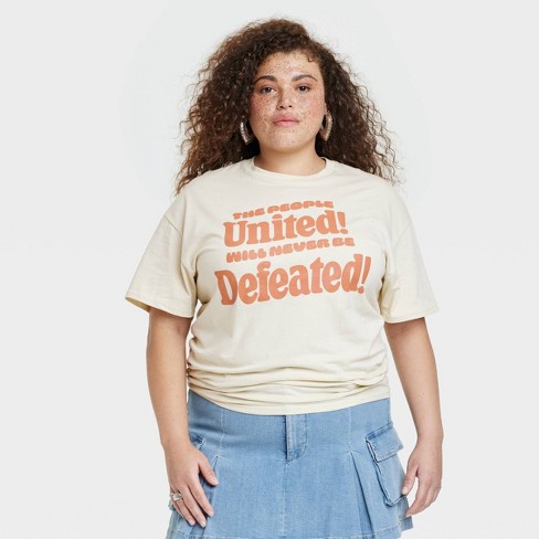 Women's Philadelphia Printworks People United Short Sleeve Graphic T-shirt  - Khaki 1x : Target