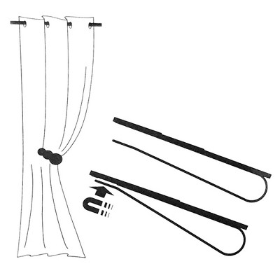Gray Metal Feather Curtain Tieback with Magnetic Closure