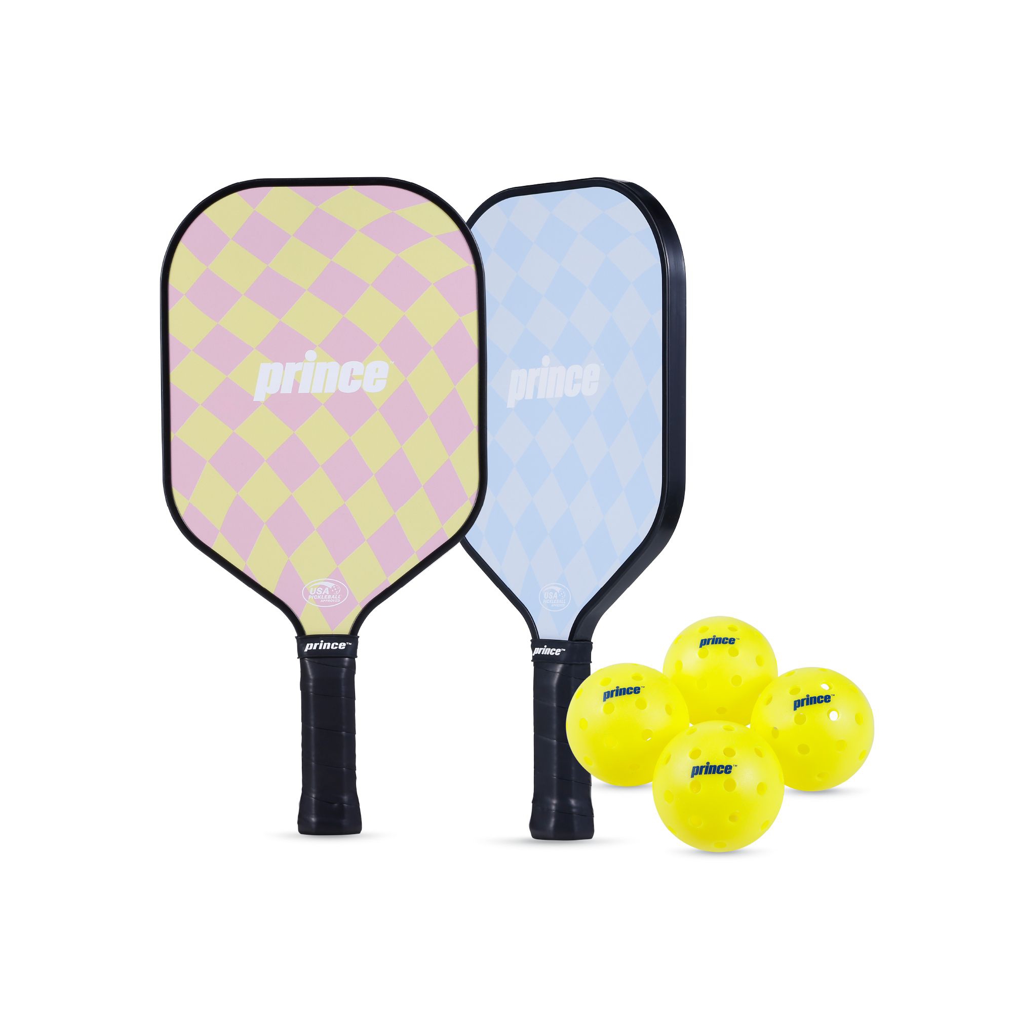 Prince Pickleball Fiberglass Set Bandit Series 6 Piece with 2 Paddles and 4 Balls