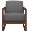 1pc Rocker Accent Chair Modern Living Room Plush Cushion Gray Soft Upholstery Hardwood Frame Elegant Style Comfort Relax - 2 of 4