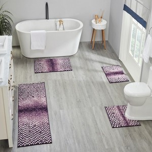 Casablanca Collection 100% Micro Polyester 4 Piece Bath Rug Set - Better Trends - 1 of 4