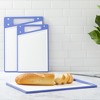 JoyJolt Cutting Board Set Cutting Boards for Kitchen-Non Slip Large & Small Chopping Boards; Meat Cutting Board with Juice Groove-White & Purple - 2 of 4