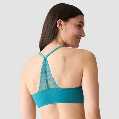 True & Co. Women's Everybody Lace Racerback Bralette - Blue - image 2