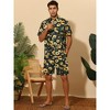 Lars Amadeus Men's Color Block Hawaiian Summer Printed Shorts and Shirt Set 2 Pieces - image 2 of 4