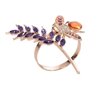 C&F Home Lavender and Bee Tabletop Napkin Rings Set of 4 - 1 of 3