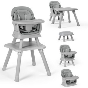 Kinder King 8 in 1 Baby High Chair, Coverts to Dining Booster Seat, Removable Tray & Double Seat Cover, Easy to Wipe - 1 of 4