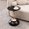 Modern Coffee Table End Table, Pedestal Center Tea Side Table, Accent Table for Small Spaces, Living Room Drink Martini Table, for Home Decor - 4 of 4