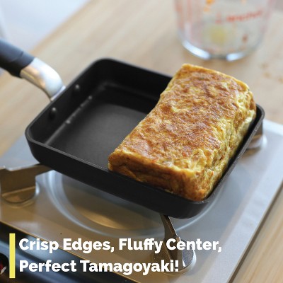 Medium Black Nonstick Aluminum Japanese Omelette Pan
