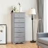 HDZNVF 6 Drawers Chest Dresser Clothes Storage Bedroom Furniture Cabinet, Gray - 4 of 4