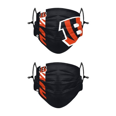 NFL Cincinnati Bengals Adult Gameday Adjustable Face Covering - 2pk