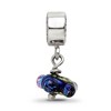 Black Bow Jewelry Dichroic Glass & Sterling Silver Green Handmade Dangle Bead Charm - 3 of 4