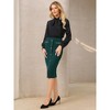 INSPIRE CHIC Women's High Waist Business Work Tweed Trim Button Decor Bodycon Skirts - 3 of 4