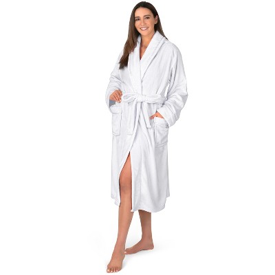 PAVILIA Fleece Robe For Women, Plush Warm Bathrobe, Fluffy Soft Spa Long Lightweight Fuzzy Cozy, Satin Trim