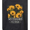 Women's - Instant Message - Flowers No Thanks I'll Walk Lightweight French Terry Wide Neck Long Sleeve Shirt - 2 of 4