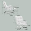 LOVMOR Upholstered Teddy Velvet Rocking Chair & Accent Chair with High Backrest, for Nursery Bedroom, Living Room, Green - 3 of 4