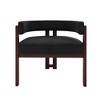 Cesicia Black Accent Chair with Open Back 3 Legs Barrel Dining Chair Comfy Side Chair - 2 of 4