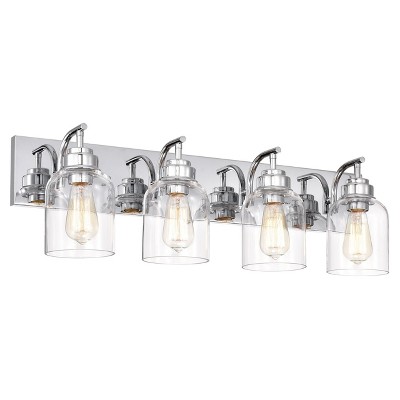 Chloe Lighting Thierry Transitional 4 Light Chrome Bath Vanity Fixture 30" Wide