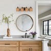 PAKOKULA 4-Light Boho Matte Black Vanity Light with Yellow Woven Shade - 4 of 4
