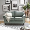 Antonia 60 Wide Chesterfield Loveseat Genuine Leather Sofa with Nailhead Trim and Rolled Armrests - 3 of 4