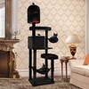 Tangkula Gothic Cat Tree for Indoor Cats Extra Large Cat Tower w/2 Cat Condos Coffin Bed - 3 of 4