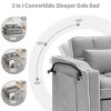 SEVOBAL Foldable Futon Sofa Bed Multi-Functional Pullout Sofa Bed Modern Sofa Velvet Pull-Out Bed Adjustable Back, Gray, 46.61"*38.42"*14.63" - 3 of 4