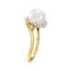 Ross-Simons 8-8.5mm Cultured Pearl Ring With Diamonds in 14kt Yellow Gold - 3 of 4