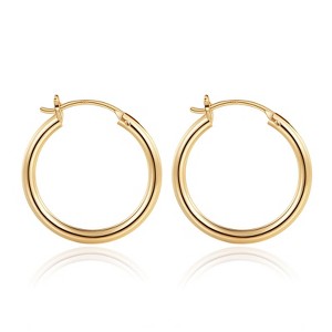 Turandoss 2PCS Small Gold Hoop Earrings for Women Hypoallergenic, Earring Set for Sensitive Ears, Gold Jewelry for Women, 925 Sterling Silver Post - 1 of 4