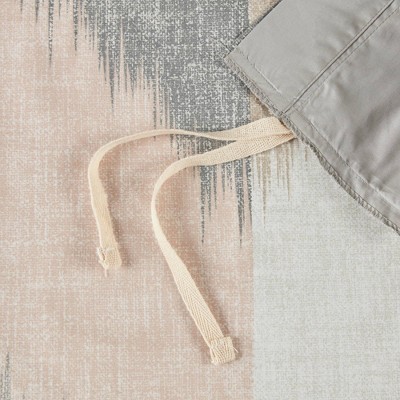 Full/Queen Blush and Gray Cotton Ikat Sham Set