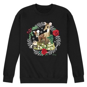 Men's - Disney - Christmas - Family In The Forest Graphic Fleece Sweatshirt - 1 of 4
