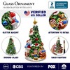 Festive Snowman and Christmas Tree Glass Ornament| OrnamentallyYou - 3 of 4