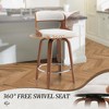 Bar Stools Set of 2, Barstools with SturdyWood Legs, Saddle Seat Counter HeightBar Stools for Kitchen Counter, Bar,24 Inch Farmhouse CounterStools - 3 of 4
