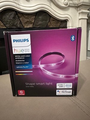  Philips Hue Lightstrip Starter Kit (6ft Light Strip, Base Plug,  Hue Hub), Compatible with Alexa, Google Assistant, White : Tools & Home  Improvement