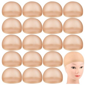 20 Pack Wig Caps for Women, Ultra-Thin Stretch Nylon Stocking Cap for Lace Front Wigs, Breathable Mesh Wig Liner for Cosplay, Ballet, Daily Use - 1 of 4