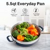 Granitestone 3 Piece Nonstick 5.5 Qt Everyday Pan with Lid and Steamer Insert – Speckled Multipurpose Cookware Set - 3 of 4