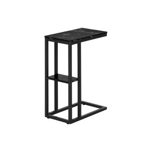 FONTOI 2-Tier C-shaped Side Table, Bedside Table with a Small Secondary Shelf for Living Room, Bedroom, Black, 10.25"*25.25"*18.25" - 1 of 4