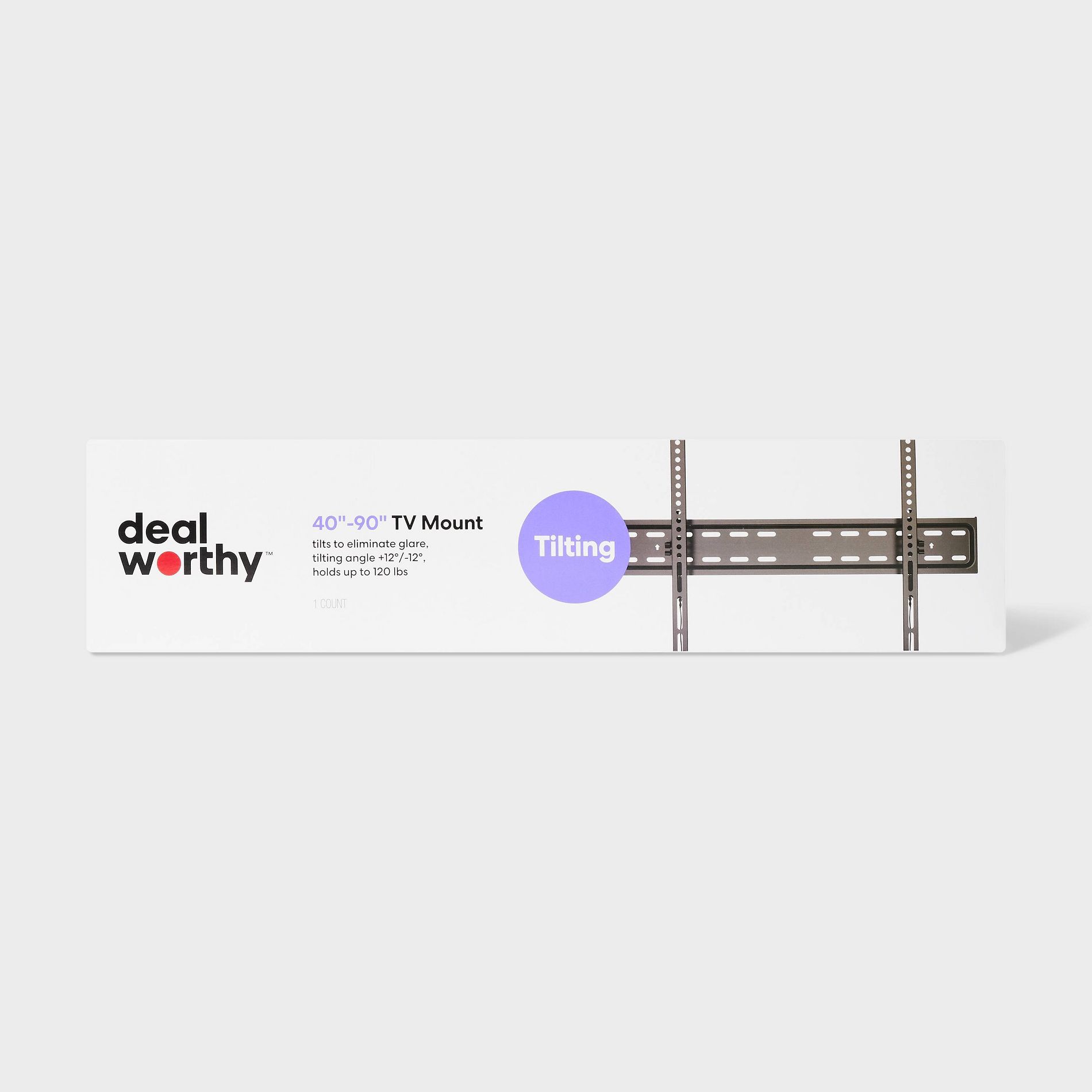 Tilting 40"- 90" TV Mount - dealworthy™: Steel, 120 lbs Capacity, 12 Degree Tilt