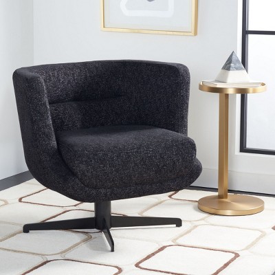 Wexler Soft Black Swivel Tub Accent Chair