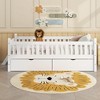 NicBex Twin/Full Modern Bed Frame Sofa Bed with Bedside Fence & Drawers/Trundle,Wooden Daybed Platform Bed for Bedroom,Study,Kids Room - 2 of 4