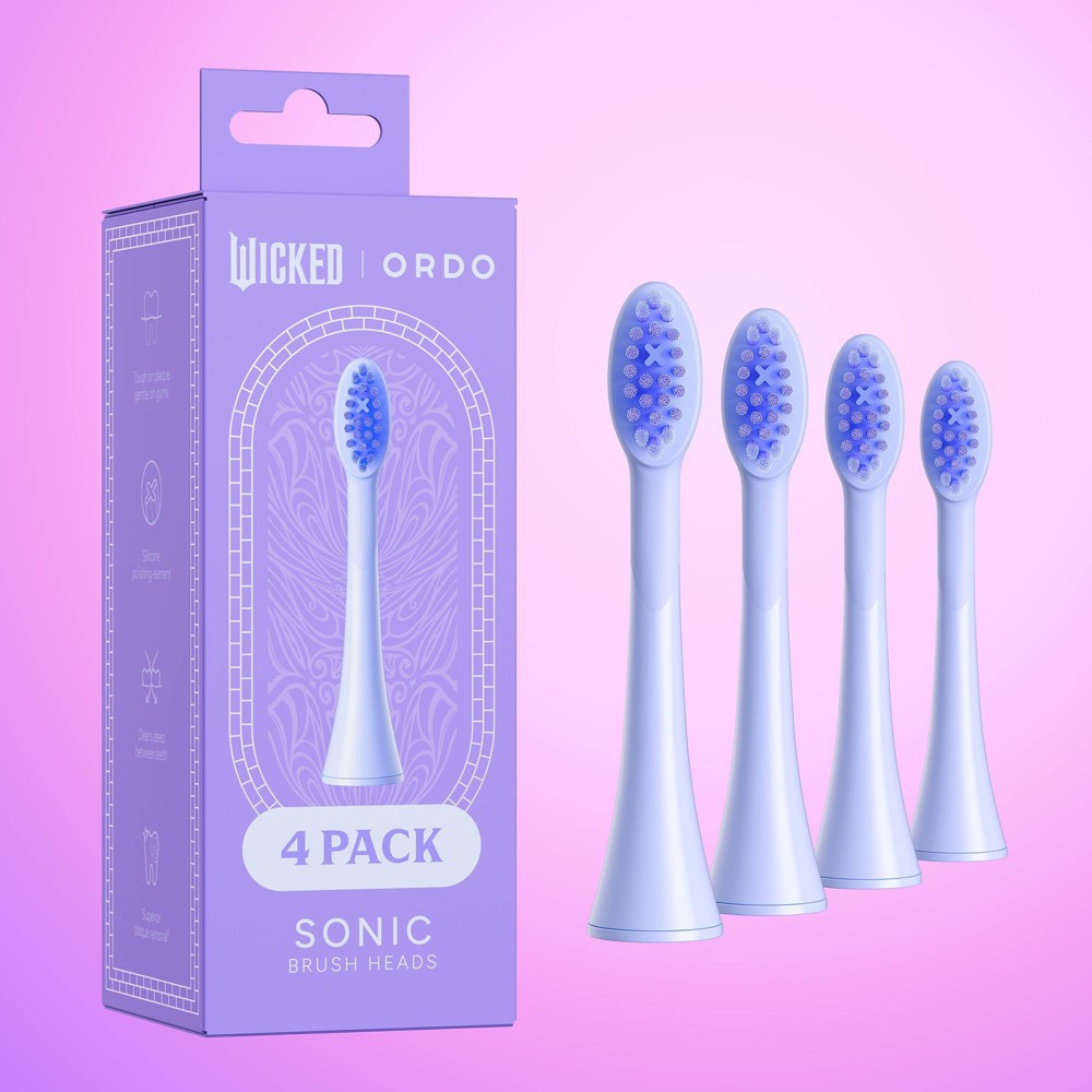ORDO Sonic Lite Brush Heads - Wicked Glinda - 4pk: Oral Care Accessories, Replacement Toothbrush Heads
