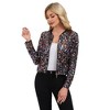 Anna-Kaci Women's Sequin Bomber Jacket with Zipper Front and Ribbed Trim - 2 of 4