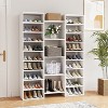Hommoo 46-Pair White Shoe Rack, 14-Tier Open Cubby Cabinet, 47″ Wide Modern Entryway/Closet/Living Room Organizer, 23 Shelves - 4 of 4