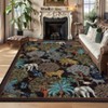 Washable Floral Animal Jungle Rug Non Slip Low Pile Rug Soft Throw Floor Cover Foldable Indoor Carpet for Living Room Bedroom Playroom Nursery - 2 of 4