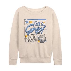 Women's - Instant Message - Get a Grip Inspirational Lightweight French Terry Slouchy - 1 of 4