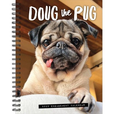 Willow Creek Press Doug the Pug 2025 Engagement Calendar: Weekly Planner, Spiral Binding, 6.5 x 8.525 Inches, All Ages