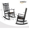 VINGLI Wooden Rocking Chair Outdoor, Patio Rockers with High Back - 3 of 4
