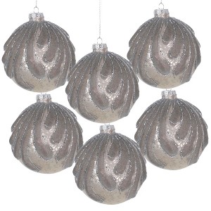 Whisen D3.9" Christmas Ball Ornaments, Glass Decorative Hanging Ball Christmas Tree Ornaments, Set of 6 - 1 of 4