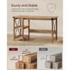 Computer Desk, 47.2 Inch Farmhouse Office Desk with Storage Shelves & Removable Middle Shelf, for Work Study Gaming, Honey Brown - 3 of 4